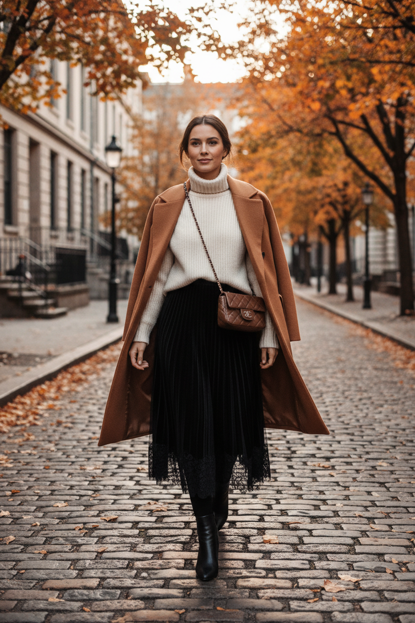 Black Velvet Lace Skirt Lifestyle