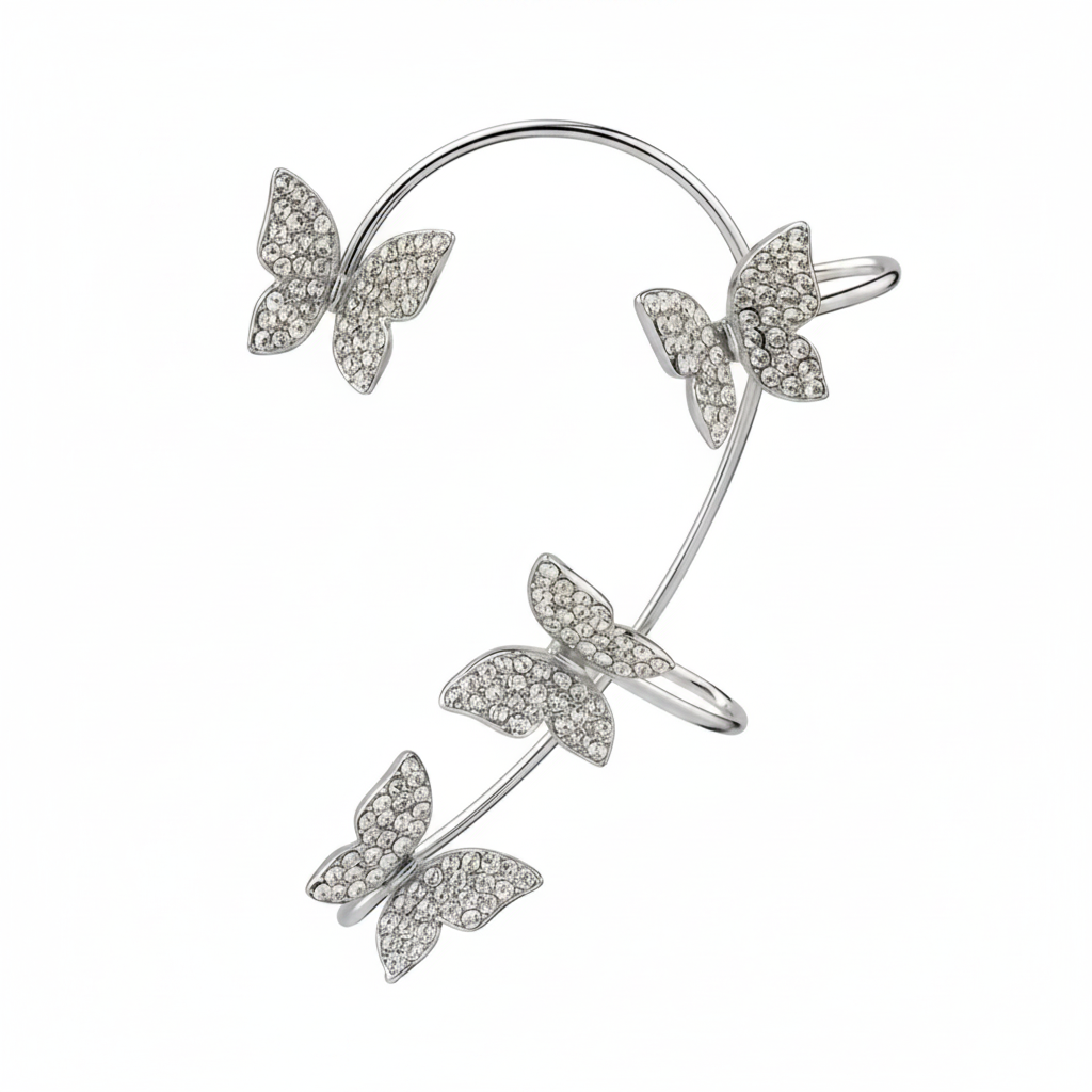 Butterfly ear cuff set - clean studio product shot, white background